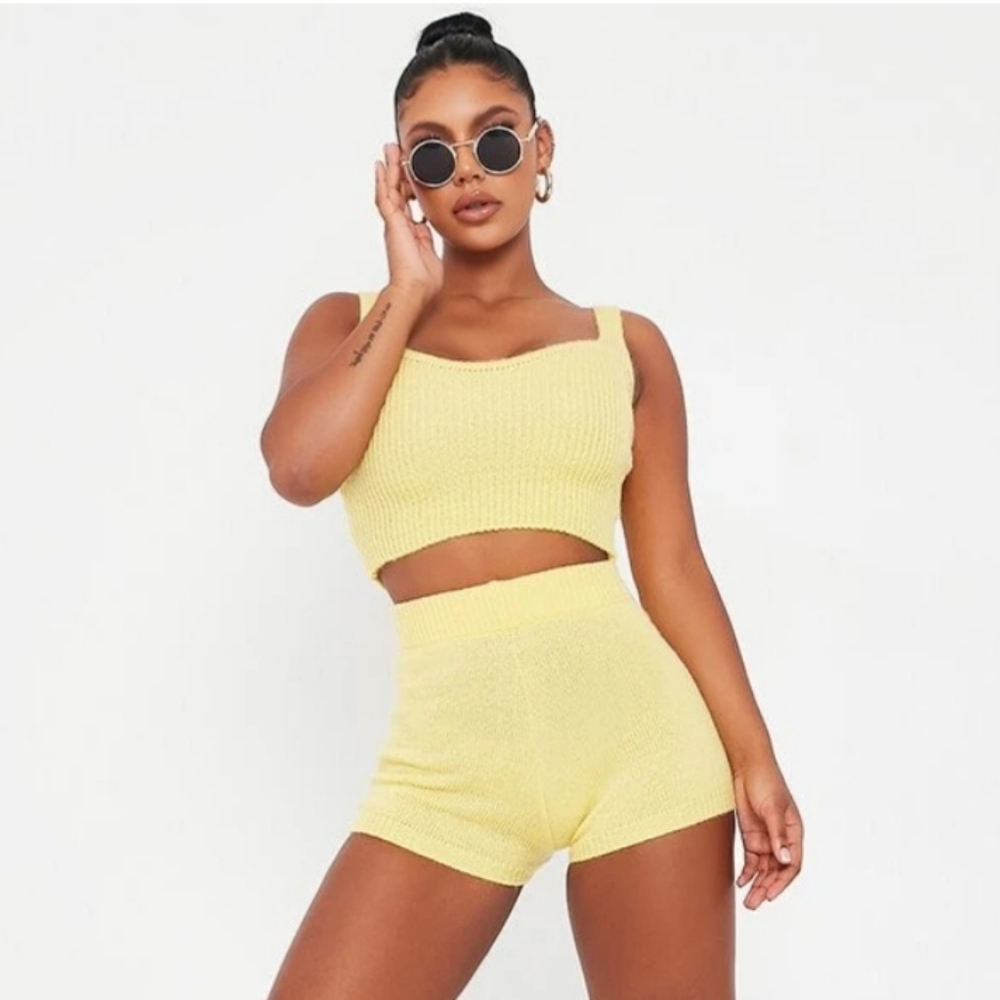 ISAWITFIRST Lemon Soft Knit Top